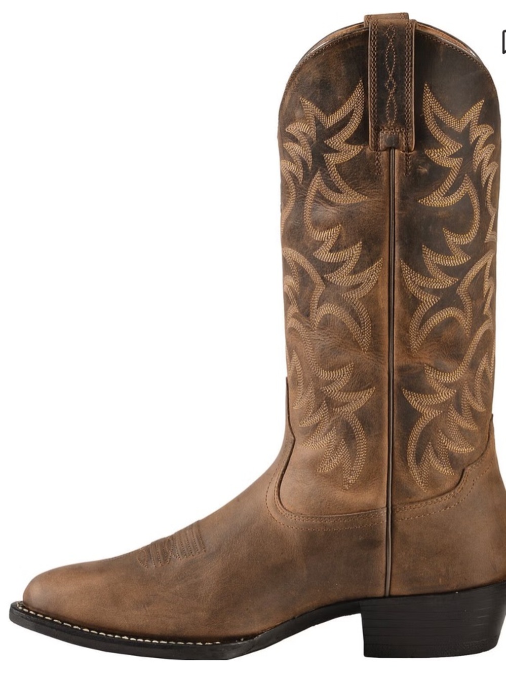 Ariat Tan Leather Western Boots men size 12D cowboy western Distressed Brown - Picture 1 of 15